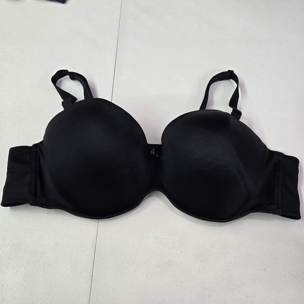 Catherines Women Bra 44C Black T Shirt Underwired Multiway Adjustable Strap READ